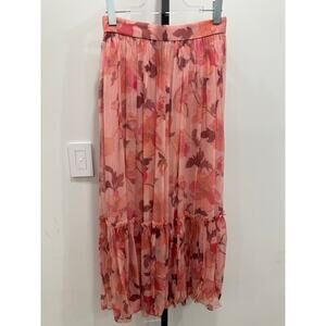 Zimmerman  - Pink Silk Midi Length Floral Skirt - Zimmerman Sz 1